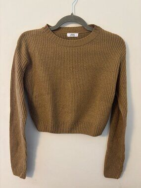 Ardene Tan Chunky Knit Cropped Sweater, Size S